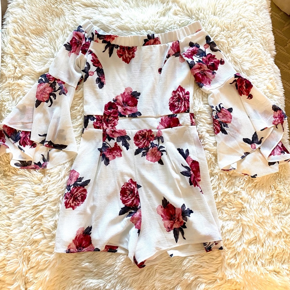 Socialite off the shoulder romper